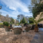 Terrace of garden overlooking meadfoot